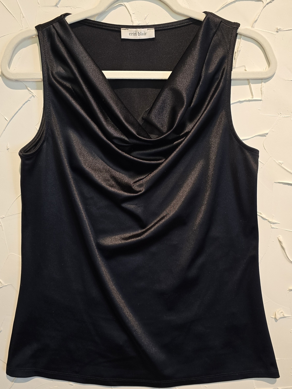 Erin Blair Black Sleeveless Drape Neck Top